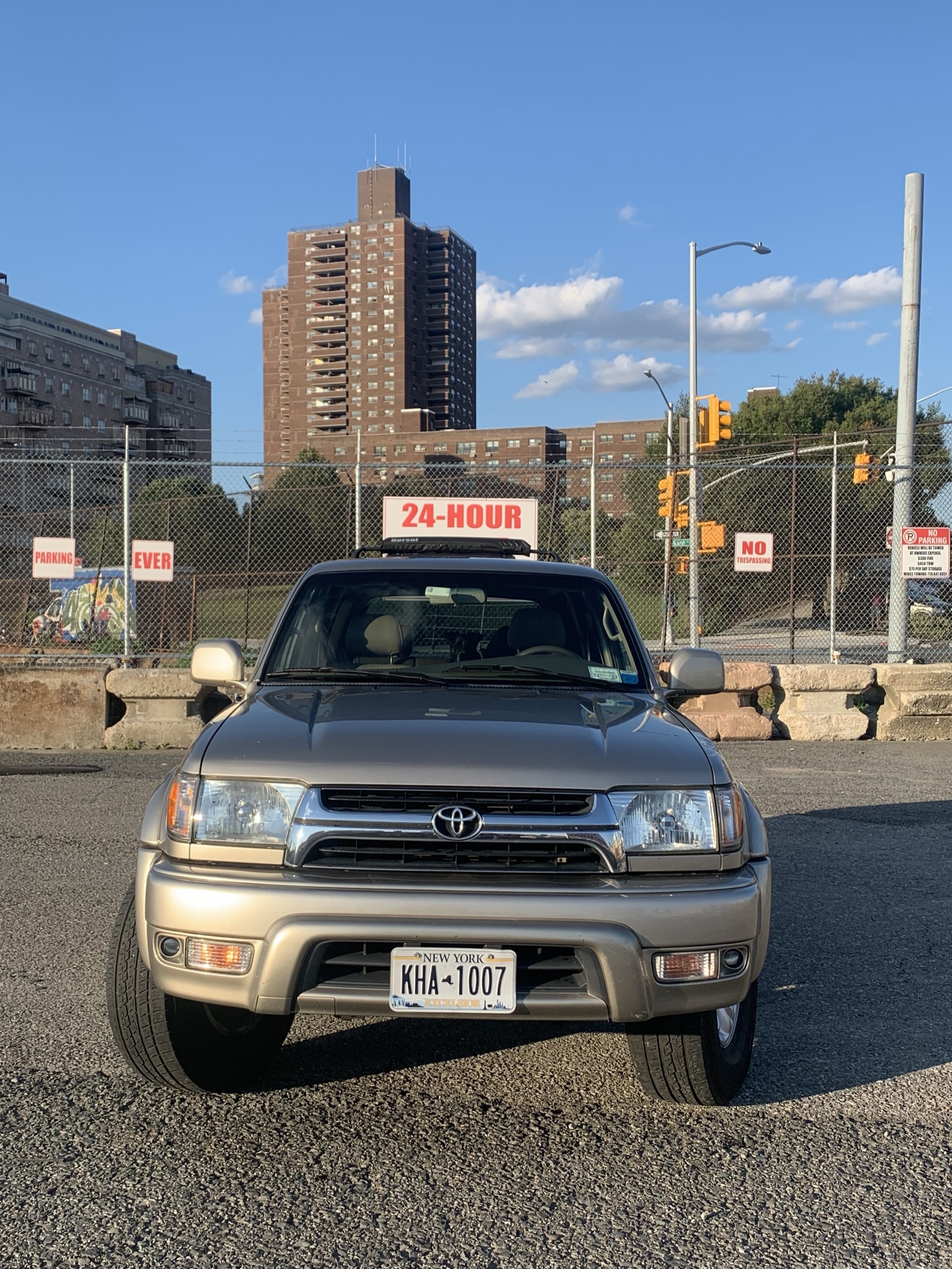 Front with city skyline